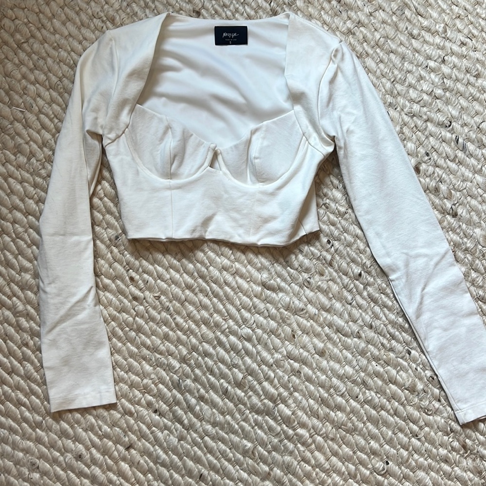 NastyGal crop top White